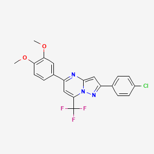 2-(4-Chlorophenyl)-5-(3,4-dimethoxyphenyl)-7-(trifluoromethyl)pyrazolo[1,5-a]pyrimidine