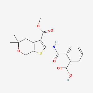 2-{[3-(methoxycarbonyl)-5,5-dimethyl-4,7-dihydro-5H-thieno[2,3-c]pyran-2-yl]carbamoyl}benzoic acid