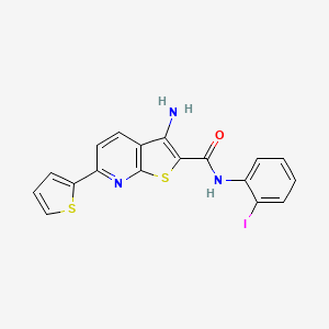 3-amino-N-(2-iodophenyl)-6-(thiophen-2-yl)thieno[2,3-b]pyridine-2-carboxamide