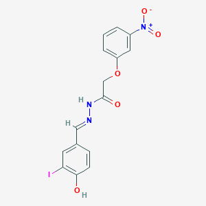 molecular formula C15H12IN3O5 B11564939 N'-[(E)-(4-hydroxy-3-iodophenyl)methylidene]-2-(3-nitrophenoxy)acetohydrazide 