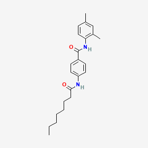 molecular formula C23H30N2O2 B11564948 N-(2,4-dimethylphenyl)-4-(octanoylamino)benzamide 