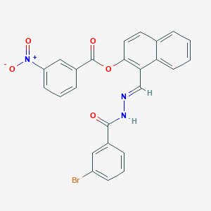 molecular formula C25H16BrN3O5 B11564965 1-[(E)-{2-[(3-bromophenyl)carbonyl]hydrazinylidene}methyl]naphthalen-2-yl 3-nitrobenzoate 