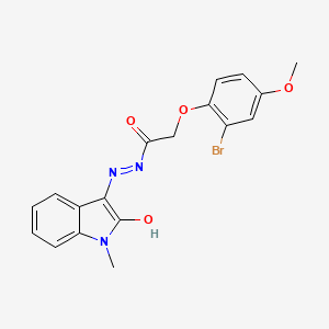 2-(2-bromo-4-methoxyphenoxy)-N'-[(3E)-1-methyl-2-oxo-1,2-dihydro-3H-indol-3-ylidene]acetohydrazide