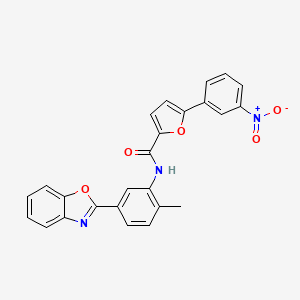 molecular formula C25H17N3O5 B11564969 N-[5-(1,3-benzoxazol-2-yl)-2-methylphenyl]-5-(3-nitrophenyl)furan-2-carboxamide 