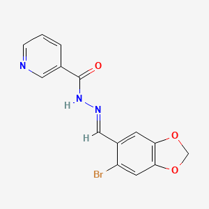 N'-[(1E)-(6-bromo-1,3-benzodioxol-5-yl)methylene]nicotinohydrazide