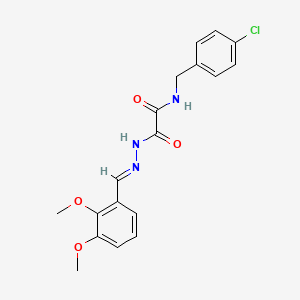 molecular formula C18H18ClN3O4 B11564972 N-[(4-Chlorophenyl)methyl]-1-{N'-[(E)-(2,3-dimethoxyphenyl)methylidene]hydrazinecarbonyl}formamide 