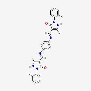 (4E,4'E)-4,4'-{benzene-1,4-diylbis[imino(E)methylylidene]}bis[5-methyl-2-(2-methylphenyl)-2,4-dihydro-3H-pyrazol-3-one]