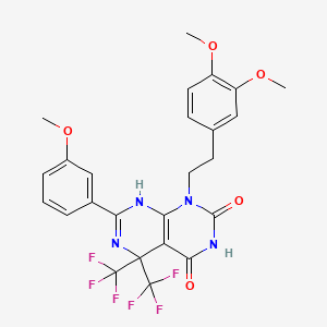 1-[2-(3,4-dimethoxyphenyl)ethyl]-4-hydroxy-7-(3-methoxyphenyl)-5,5-bis(trifluoromethyl)-5,8-dihydropyrimido[4,5-d]pyrimidin-2(1H)-one