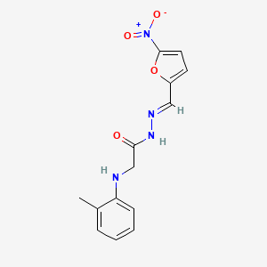 2-[(2-methylphenyl)amino]-N'-[(E)-(5-nitrofuran-2-yl)methylidene]acetohydrazide (non-preferred name)