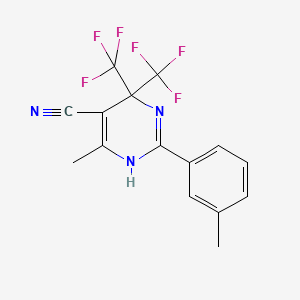 6-Methyl-2-(3-methylphenyl)-4,4-bis(trifluoromethyl)-1,4-dihydropyrimidine-5-carbonitrile