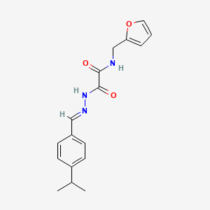 molecular formula C17H19N3O3 B11565021 N-(furan-2-ylmethyl)-2-oxo-2-{(2E)-2-[4-(propan-2-yl)benzylidene]hydrazinyl}acetamide 