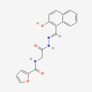 molecular formula C18H15N3O4 B11565029 N-(2-{(2E)-2-[(2-hydroxynaphthalen-1-yl)methylidene]hydrazinyl}-2-oxoethyl)furan-2-carboxamide (non-preferred name) 