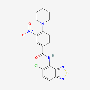 molecular formula C18H16ClN5O3S B11565034 N-(5-chloro-2,1,3-benzothiadiazol-4-yl)-3-nitro-4-(piperidin-1-yl)benzamide 