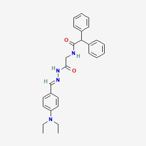 molecular formula C27H30N4O2 B11565036 N-({N'-[(E)-[4-(Diethylamino)phenyl]methylidene]hydrazinecarbonyl}methyl)-2,2-diphenylacetamide 