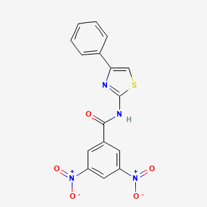 molecular formula C16H10N4O5S B11565054 3,5-dinitro-N-(4-phenyl-1,3-thiazol-2-yl)benzamide 