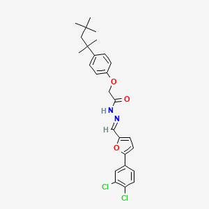 molecular formula C27H30Cl2N2O3 B11565058 N'-[(E)-[5-(3,4-Dichlorophenyl)furan-2-YL]methylidene]-2-[4-(2,4,4-trimethylpentan-2-YL)phenoxy]acetohydrazide 