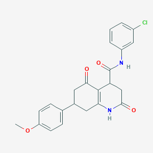 N-(3-chlorophenyl)-7-(4-methoxyphenyl)-2,5-dioxo-1,2,3,4,5,6,7,8-octahydroquinoline-4-carboxamide