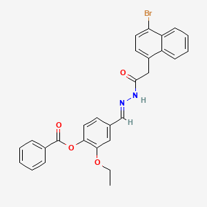 4-[(E)-{2-[(4-bromonaphthalen-1-yl)acetyl]hydrazinylidene}methyl]-2-ethoxyphenyl benzoate