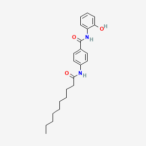 molecular formula C23H30N2O3 B11565077 4-(decanoylamino)-N-(2-hydroxyphenyl)benzamide 