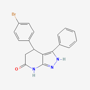 molecular formula C18H14BrN3O B11565086 4-(4-bromophenyl)-3-phenyl-1,4,5,7-tetrahydro-6H-pyrazolo[3,4-b]pyridin-6-one 