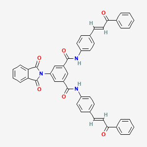 molecular formula C46H31N3O6 B11565093 5-(1,3-dioxo-1,3-dihydro-2H-isoindol-2-yl)-N,N'-bis{4-[(1E)-3-oxo-3-phenylprop-1-en-1-yl]phenyl}benzene-1,3-dicarboxamide 