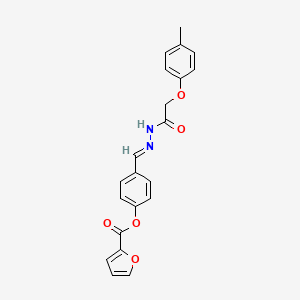 4-[(E)-{2-[(4-methylphenoxy)acetyl]hydrazinylidene}methyl]phenyl furan-2-carboxylate