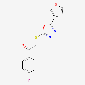 1-(4-Fluorophenyl)-2-{[5-(2-methylfuran-3-yl)-1,3,4-oxadiazol-2-yl]sulfanyl}ethanone