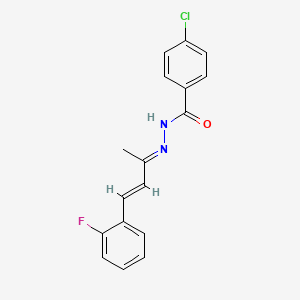 4-chloro-N'-[(2E,3E)-4-(2-fluorophenyl)but-3-en-2-ylidene]benzohydrazide