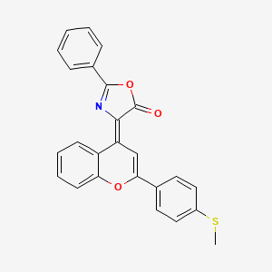 (4Z)-4-{2-[4-(methylsulfanyl)phenyl]-4H-chromen-4-ylidene}-2-phenyl-1,3-oxazol-5(4H)-one