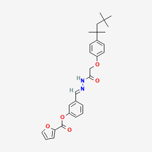 3-[(E)-(2-{[4-(2,4,4-trimethylpentan-2-yl)phenoxy]acetyl}hydrazinylidene)methyl]phenyl furan-2-carboxylate