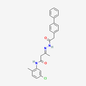 molecular formula C25H24ClN3O2 B11565138 (3E)-3-[2-(biphenyl-4-ylacetyl)hydrazinylidene]-N-(5-chloro-2-methylphenyl)butanamide 