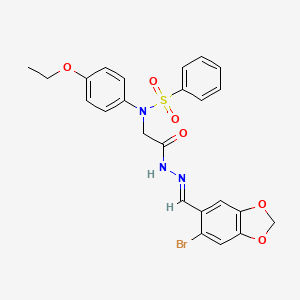 N-({N'-[(E)-(6-Bromo-2H-1,3-benzodioxol-5-YL)methylidene]hydrazinecarbonyl}methyl)-N-(4-ethoxyphenyl)benzenesulfonamide