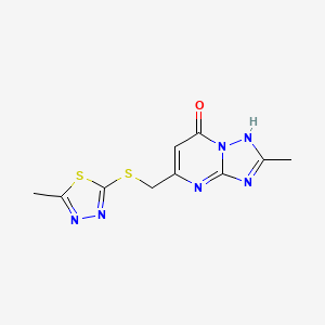 2-Methyl-5-{[(5-methyl-1,3,4-thiadiazol-2-yl)sulfanyl]methyl}[1,2,4]triazolo[1,5-a]pyrimidin-7-ol