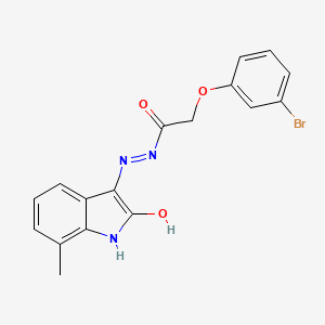 2-(3-bromophenoxy)-N'-[(3Z)-7-methyl-2-oxo-1,2-dihydro-3H-indol-3-ylidene]acetohydrazide