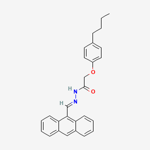 molecular formula C27H26N2O2 B11565175 N'-[(E)-anthracen-9-ylmethylidene]-2-(4-butylphenoxy)acetohydrazide 