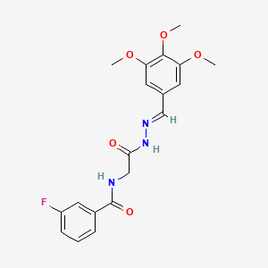 molecular formula C19H20FN3O5 B11565187 3-fluoro-N-{2-oxo-2-[(2E)-2-(3,4,5-trimethoxybenzylidene)hydrazinyl]ethyl}benzamide (non-preferred name) 