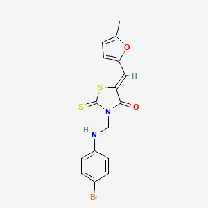 (5Z)-3-{[(4-bromophenyl)amino]methyl}-5-[(5-methylfuran-2-yl)methylidene]-2-thioxo-1,3-thiazolidin-4-one