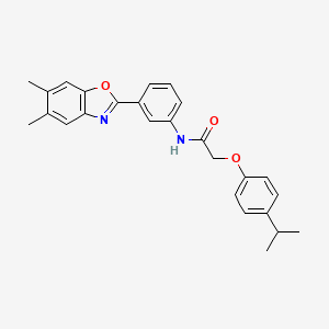 N-[3-(5,6-dimethyl-1,3-benzoxazol-2-yl)phenyl]-2-[4-(propan-2-yl)phenoxy]acetamide