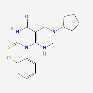 1-(2-chlorophenyl)-6-cyclopentyl-2-sulfanyl-5,6,7,8-tetrahydropyrimido[4,5-d]pyrimidin-4(1H)-one