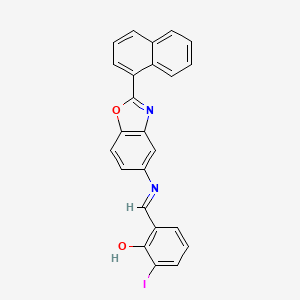 2-iodo-6-[(E)-{[2-(naphthalen-1-yl)-1,3-benzoxazol-5-yl]imino}methyl]phenol