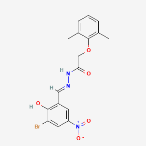 N'-[(E)-(3-bromo-2-hydroxy-5-nitrophenyl)methylidene]-2-(2,6-dimethylphenoxy)acetohydrazide