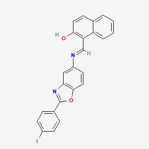 1-[(E)-{[2-(4-iodophenyl)-1,3-benzoxazol-5-yl]imino}methyl]naphthalen-2-ol