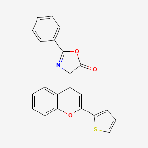 molecular formula C22H13NO3S B11565313 (4Z)-2-phenyl-4-[2-(thiophen-2-yl)-4H-chromen-4-ylidene]-1,3-oxazol-5(4H)-one 