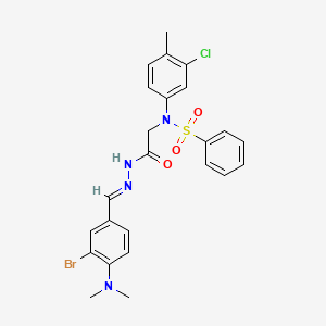 N-({N'-[(E)-[3-Bromo-4-(dimethylamino)phenyl]methylidene]hydrazinecarbonyl}methyl)-N-(3-chloro-4-methylphenyl)benzenesulfonamide