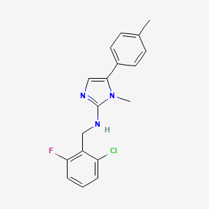 molecular formula C18H17ClFN3 B11565335 N-(2-chloro-6-fluorobenzyl)-1-methyl-5-(4-methylphenyl)-1H-imidazol-2-amine 