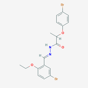 molecular formula C18H18Br2N2O3 B11565336 N'-[(E)-(5-bromo-2-ethoxyphenyl)methylidene]-2-(4-bromophenoxy)propanehydrazide 