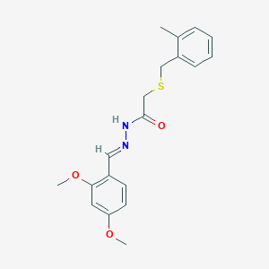 molecular formula C19H22N2O3S B11565352 N'-[(E)-(2,4-dimethoxyphenyl)methylidene]-2-[(2-methylbenzyl)sulfanyl]acetohydrazide 