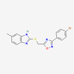 2-({[3-(4-bromophenyl)-1,2,4-oxadiazol-5-yl]methyl}sulfanyl)-5-methyl-1H-benzimidazole