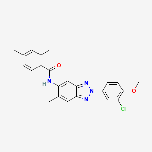 molecular formula C23H21ClN4O2 B11565366 N-[2-(3-chloro-4-methoxyphenyl)-6-methyl-2H-benzotriazol-5-yl]-2,4-dimethylbenzamide 