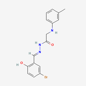 molecular formula C16H16BrN3O2 B11565369 N'-[(E)-(5-bromo-2-hydroxyphenyl)methylidene]-2-[(3-methylphenyl)amino]acetohydrazide (non-preferred name) 